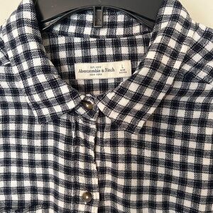 Abercrombie & Fitch Black and White Check Button-Down Shirt